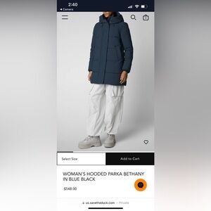 Save the Duck Parka Size Large